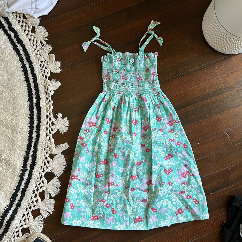 Bella bliss green floral smocked dress size 10